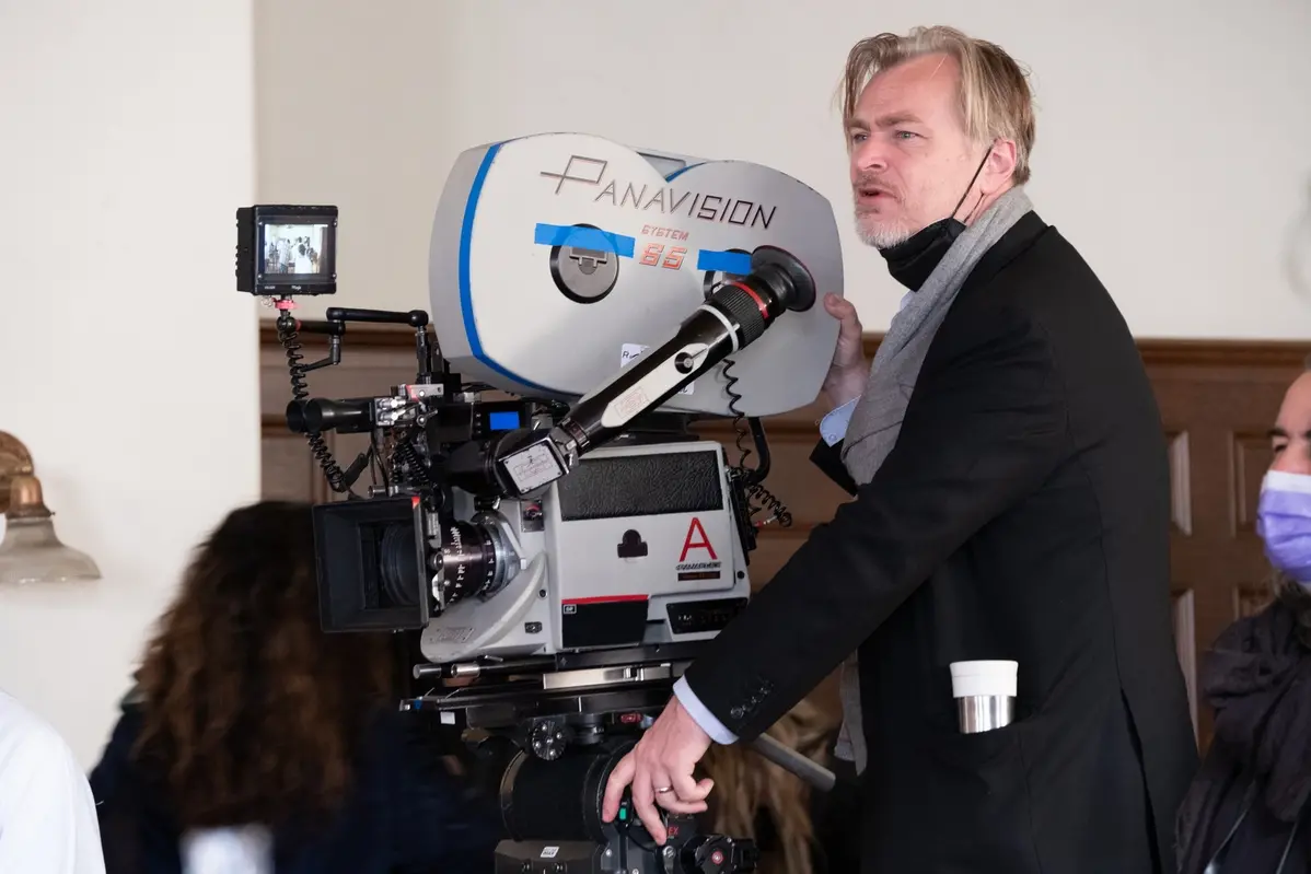 Christoper Nolan sul set di Oppenheimer - Foto Melinda Sue Gordon \\u00A9 Universal Pictures. All Rights Reserved. , Melinda Sue Gordon